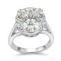 3.50 ct DEW Certified Round Cut White Moissanite Solitaire Ring In 18K Gold Plated Verm 18K Gold Plated