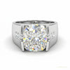 3.50 ct DEW Certified White Moissanite Ring in – Christmas Gift for Her 18K Gold Plated – white background main image