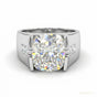 3.50 ct DEW Certified White Moissanite Ring in – Christmas Gift for Her 18K Gold Plated