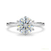 3.50 ct DEW Certified White Round Cut Moissanite Solitaire Ring 18K Gold Plated – white background main image
