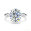 3.50 ct DEW Oval Cut White Solitaire Moissanite in Engagement Ring 18K Gold Plated Verm 18K Gold Plated – white background main image