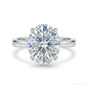 3.50 ct DEW Oval Cut White Solitaire Moissanite in Engagement Ring 18K Gold Plated Verm 18K Gold Plated