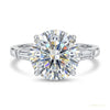 3.50 ct DEW Round Cut Treated Moissanite Engagement Ring in Certified 18K Gold Plated V 18K Gold Plated – white background main image