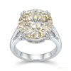 3.50 Cts Certified Round Cut White Moissanite Solitaire Ring In 18K Gold Plated Ver 18K Gold Plated – white background main image