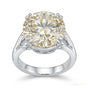 3.50 Cts Certified Round Cut White Moissanite Solitaire Ring In 18K Gold Plated Ver 18K Gold Plated