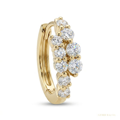 0.50Ct Round Natural GH/SI Diamond Hoop Women's Earrings Solid 14k Yellow Gold