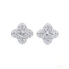 Round Natural GH/SI Diamond 0.40Ct Clover Stud Daily Wear Earring 14k White Gold – white background main image