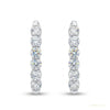 1.00Ct Round Natural GH/SI Diamond Huggie Hoop Women's Earrings 14k White Gold – white background main image