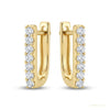 0.18Ct Round GH/SI Natural Diamond Square Hoop Earrings For Her 14k Yellow Gold – white background main image