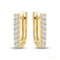 0.18Ct Round GH/SI Natural Diamond Square Hoop Earrings For Her 14k Yellow Gold