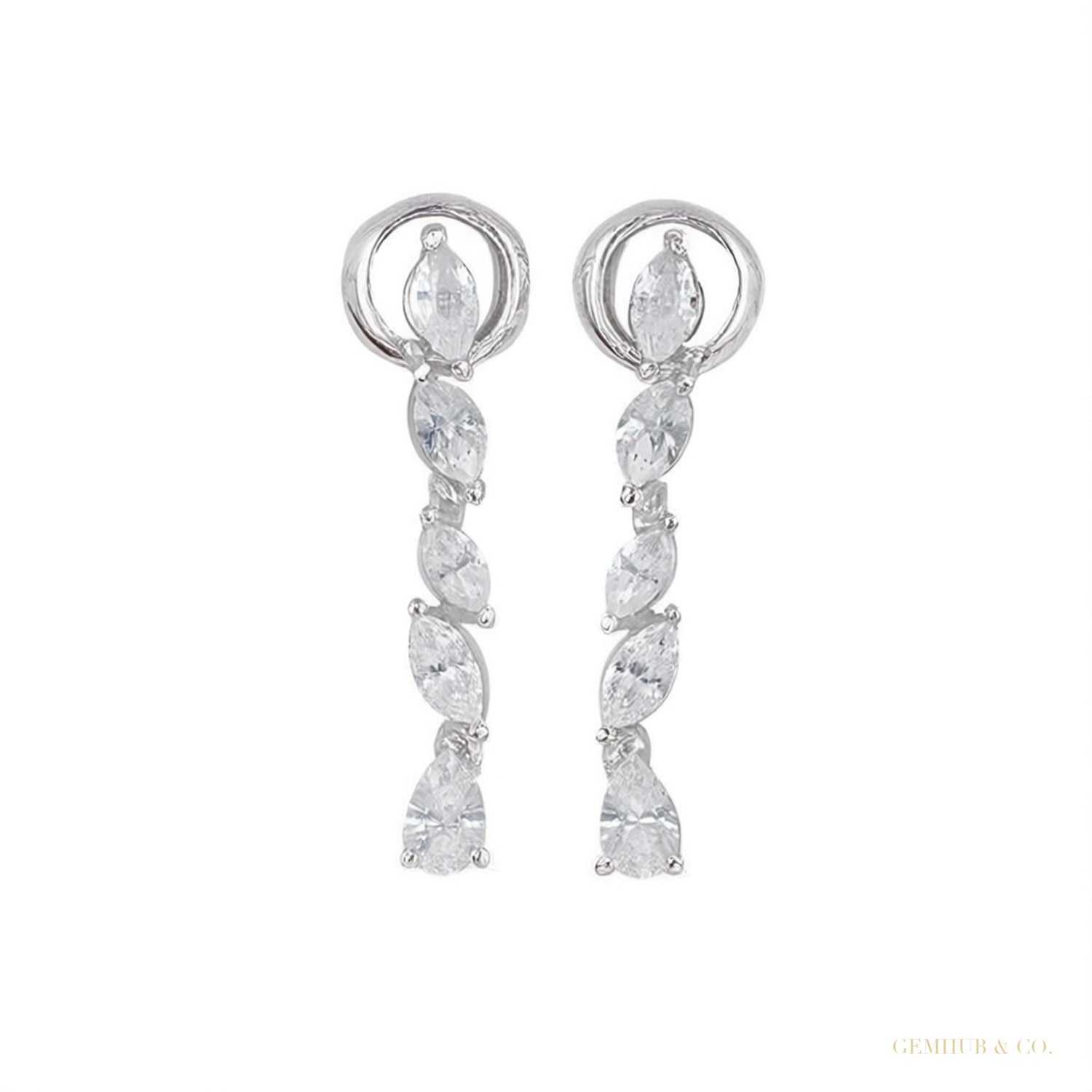 Natural Diamond Dangle Earrings