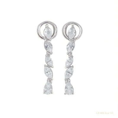 Certified Natural Diamond Tiny Drop Dangle Earrings For Women 14k Gold Pear Cut