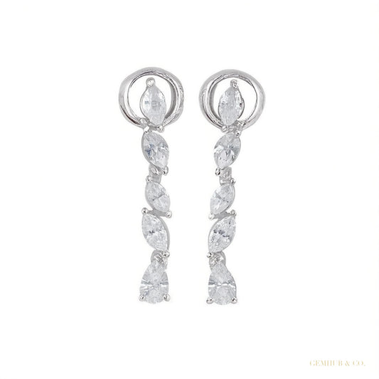Certified Natural Diamond Tiny Drop Dangle Earrings For Women 14k Gold Pear Cut – white background main image