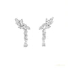 Marquise Cut Natural Certified Diamond Drop Dangel Earrings In 14k White Gold – white background main image