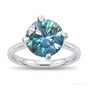 3.60 ct DEW Blue Treated Moissanite Solitaire Ring in – Stunning Bling 18K Gold Plated 18K Gold Plated