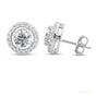 3.60 ct DEW Gorgeous Certified White Moissanite Solitaire Studs In 18K Gold Plated Verm 18K Gold Plated
