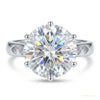 3.65 ct DEW Certified White Moissanite Ring in – Christmas Gift Jewelry 18K Gold Plated – white background main image