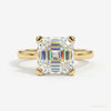 3.70 ct DEW Certified White Moissanite Asscher Cut Solitaire Ring 18K Gold Plated Verme 18K Gold Plated – white background main image