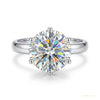 3.70 ct DEW Round Cut Off White Treated Moissanite Ring in – Certified 18K Gold Plated 18K Gold Plated – white background main image