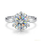 3.70 ct DEW Round Cut Off White Treated Moissanite Ring in – Certified 18K Gold Plated 18K Gold Plated