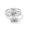 3.80 ct DEW Off White Moissanite Solitaire Ring – Wedding Gift Idea 18K Gold Plated Ver 18K Gold Plated – white background main image