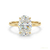 3.90 ct DEW EGL Certified Oval Cut White Moissanite Ring For Engagement 18K Gold Plated – white background main image