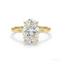 3.90 ct DEW EGL Certified Oval Cut White Moissanite Ring For Engagement 18K Gold Plated