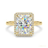 3.90 ct DEW Radiant Cut Off White Moissanite Ring in – Summer Gift 18K Gold Plated Verm 18K Gold Plated – white background main image