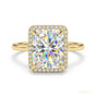 3.90 ct DEW Radiant Cut Off White Moissanite Ring in – Summer Gift 18K Gold Plated Verm 18K Gold Plated