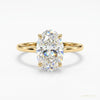 3.90 Cts Certified Oval Cut White Moissanite Solitaire Ring 18K Gold Plated – white background main image