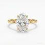 3.90 Cts Certified Oval Cut White Moissanite Solitaire Ring 18K Gold Plated