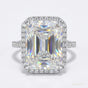 3.95 ct DEW Certified Radiant Cut Solitaire White Moissanite Ring 18K Gold Plated Verme 18K Gold Plated