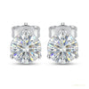 3 ct DEW Certified Treated Off-White Moissanite Solitaire Studs Great Shine 18K Gold Plated – white background main image
