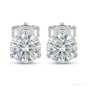 3 ct DEW Certified Treated Off-White Moissanite Solitaire Studs Great Shine 18K Gold Plated