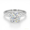 3 ct DEW Round Treated Off White Moissanite Ring Gift for Her Wedding 18K Gold Plated V 18K Gold Plated – white background main image