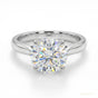 3 ct DEW Round Treated Off White Moissanite Ring Gift for Her Wedding 18K Gold Plated V 18K Gold Plated