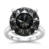 35.90 ct DEW Black Treated Moissanite Ring in White Gold Finish Cert 18K Gold Plated Ve 18K Gold Plated – white background main image