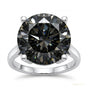 35.90 ct DEW Black Treated Moissanite Ring in White Gold Finish Cert 18K Gold Plated Ve 18K Gold Plated