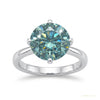 3.60 ct DEW Certified Blue Moissanite Solitaire Ring In Gold Vermeil For Wife – white background main image
