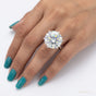 38.00 ct DEW Certified White Moissanite Solitaire Ring – Statement Piece for Wedding 18 18K Gold Plated