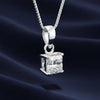 4.00 ct DEW Princess Cut Certified Moissanite Pendant Gold Vermeil Holiday Jewelry