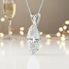 5 ct DEW Marquise Moissanite Pendant in Gold Vermeil Certified Gift for Birthday