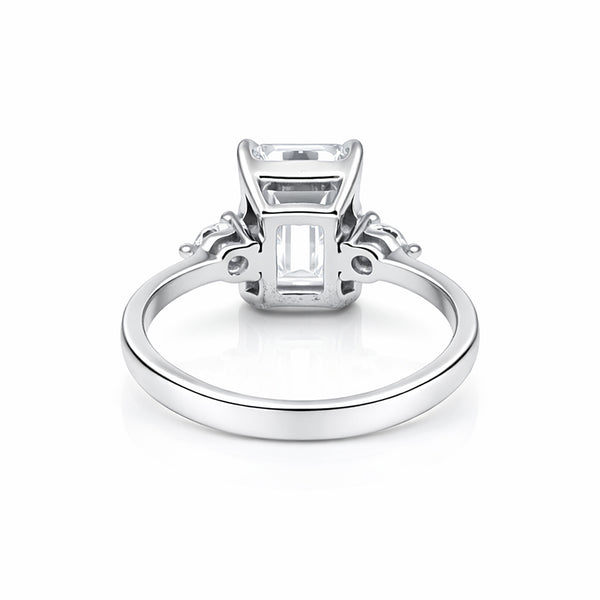 RARE 4.50 Ct Radiant Cut Off White Moissanite Ring in Certified 18K Gold Plated Ver 18K Gold Plated