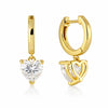 4.70 ct DEW White Moissanite Heart Dangle Earrings Gold Vermeil – Gift for Wife