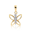 18KT Yellow Gold 0.26 Ct Butterfly Design  Natural Diamond Pendant And Earrings
