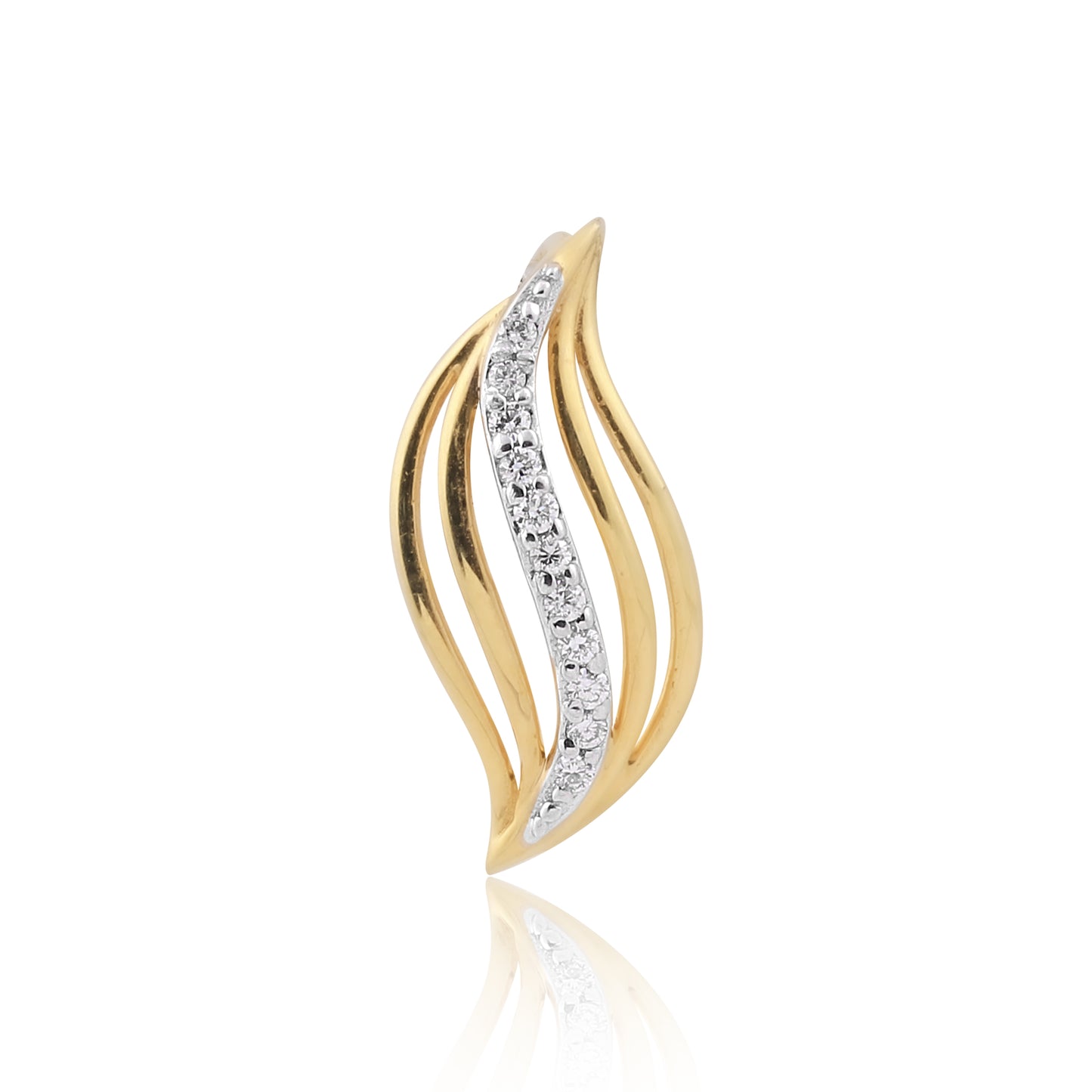 0.13 Ct. Natural Diamond  IGI Certified Pendant And Earrings in 18KT Yellow Gold