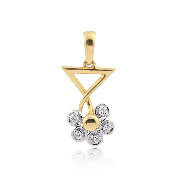 0.18 Ct IGI Certified Natural Diamond Pendant And Earrings Set 18KT Yellow Gold