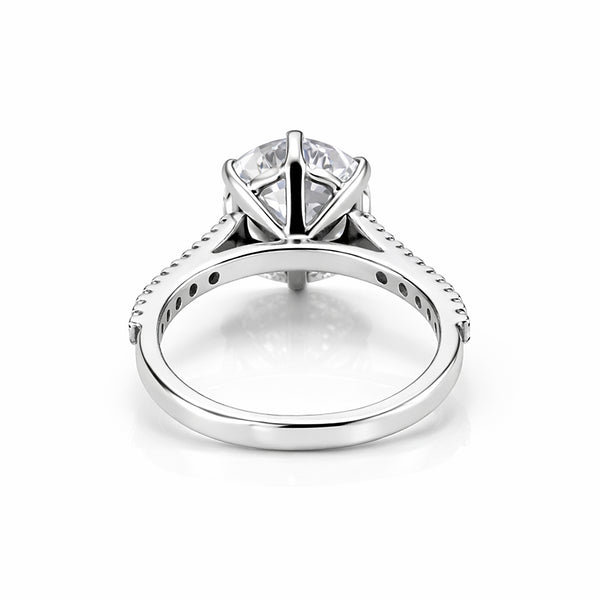 6.00 ct DEW White Moissanite Ring – Thoughtful Labor Day Gift for Her 18K Gold Plated V 18K Gold Plated
