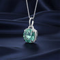 Certified 20 Ct Round Blue Moissanite Pendant in Gold Vermeil – Holiday Gift