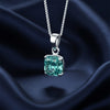 5.50 ct DEW Certified Blue Moissanite Solitaire Pendant in Gold Vermeil Gift